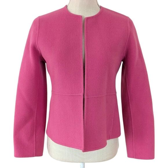 Eileen Fisher Wool & Cashmere Blend Women's Petite Pink Open Front Blazer Jacket - Picture 1 of 8